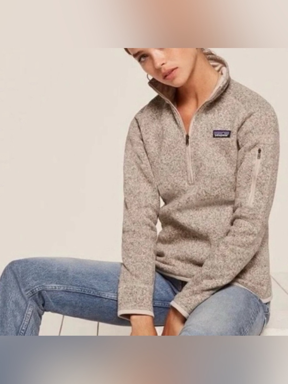 Patagonia Better Sweater 1/4-Zip Fleece Jacket Pelican/Oatmeal